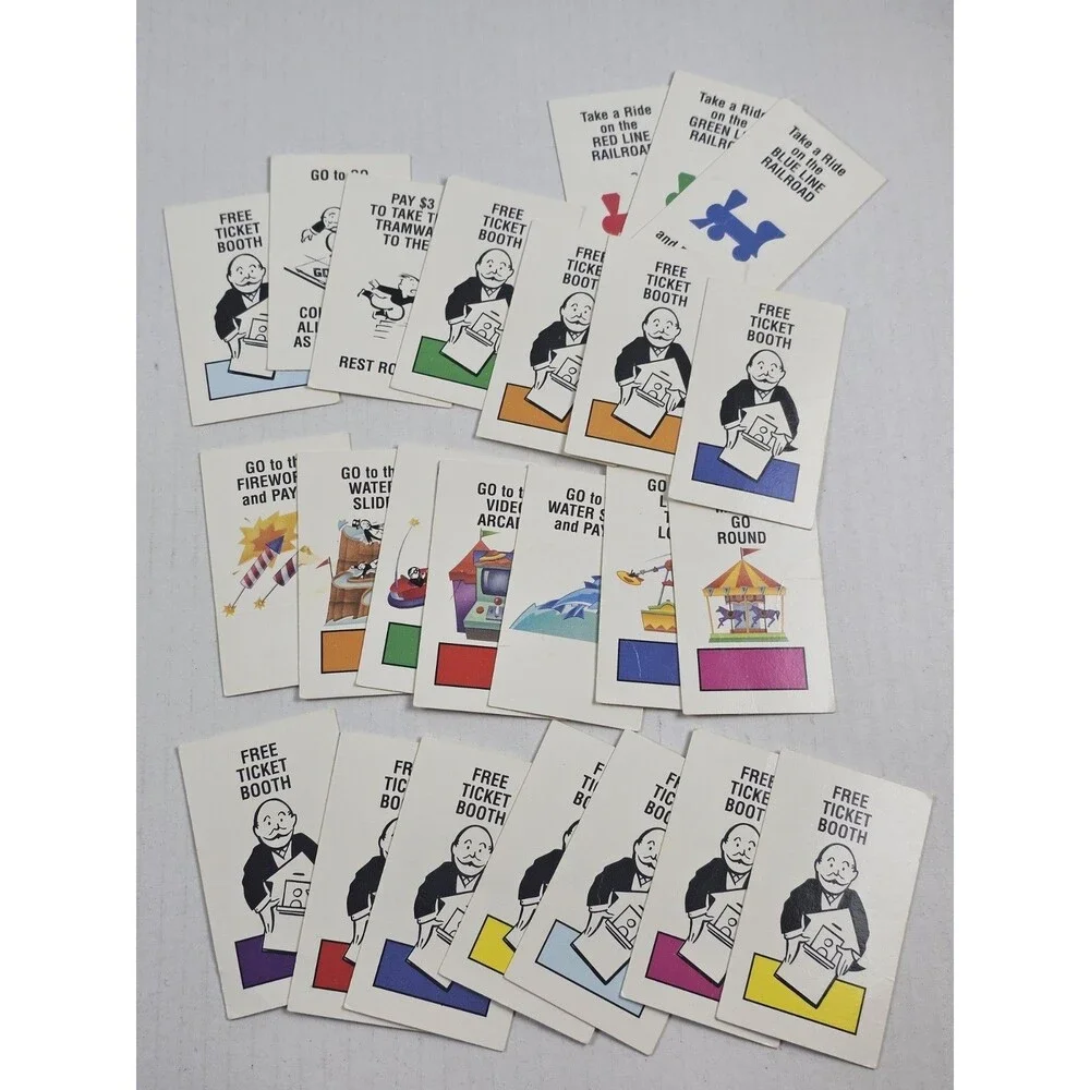 Monopoly Junior 24 Chance Cards 1996 Replacement Pieces Parts